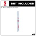 3" 18TPI T-Shank Metal Cutting Bi-Metal Jig Saw Blades, 5 Pack image number 2