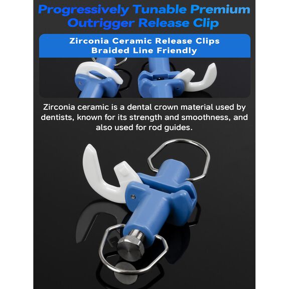BLUEWING Progressively Tunable Premium Outrigger Release Clip, Blue, 2pcs image number 1