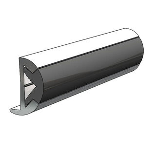 Aluminum Rub Rail 1"H x 1/2"W x 12'L, #8 Screws