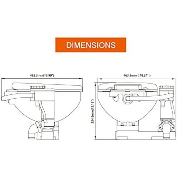 SEAFLO 12V Electric Twist Flush Marine Toilet - Regular Size, Ceramic Bowl, Macerator image number 2
