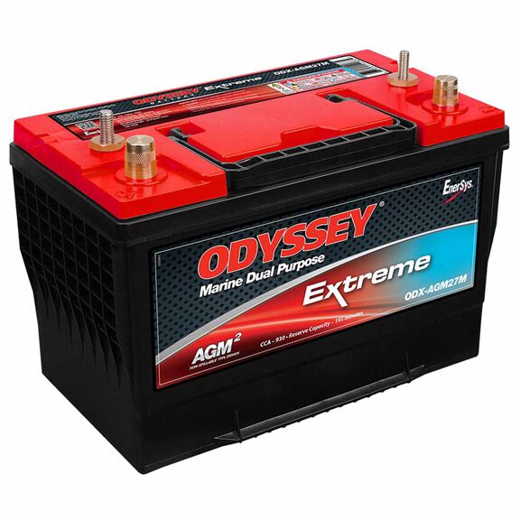 Odyssey Extreme Group 27 Dual Purpose Marine AGM Battery with Thin Plate Pure Lead Technology, 92 Amp Hours, 930 Cold Cranking Amps, 1080 Marine Cranking Amps, 195 Reserve Minutes image number 0