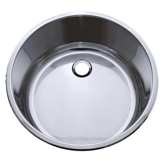Cylinder Sink Ultra-Mirror Finish, 304 Stainless Steel, 2" Drain, SoundKOTE image number 1
