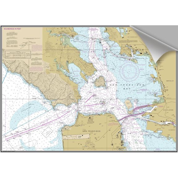 San Francisco Bay Decorative Nautical Chart image number 0