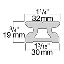 32mm Low-Beam Pinstop Track &mdash; 4', 4" Hole Spacing, 2 Pinstop Holes image number 1