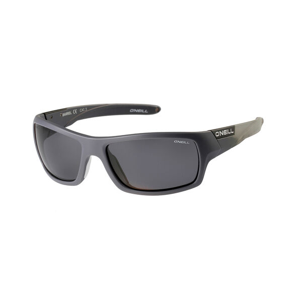 O'Neill Barrel 2.0 Men's Polarized Wrap Sunglasses - 62mm Matte Black Frame, Blue Mirror HydroFreak Lenses