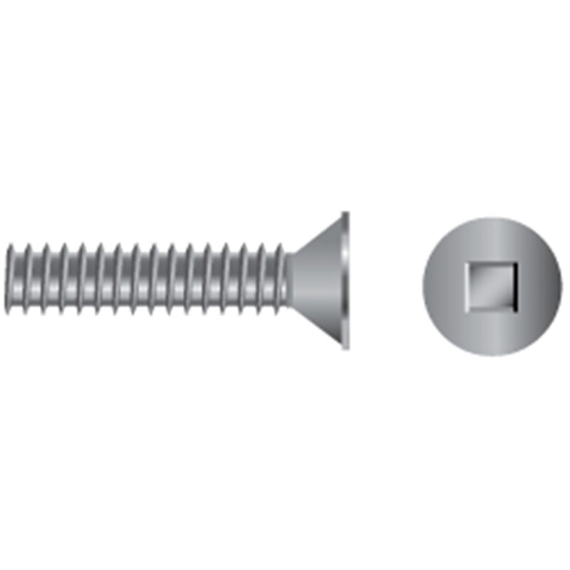 8-32 X 1" Stainless Steel Square Drive Flat-Head Machine Screws, 100-Pack image number 0