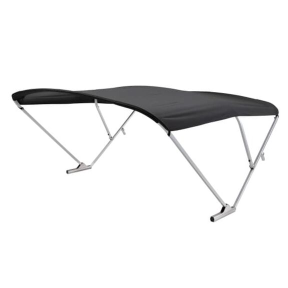 SureShade Pontoon Power Bimini Top - Clear Anodized Frame, Beige Black image number 0