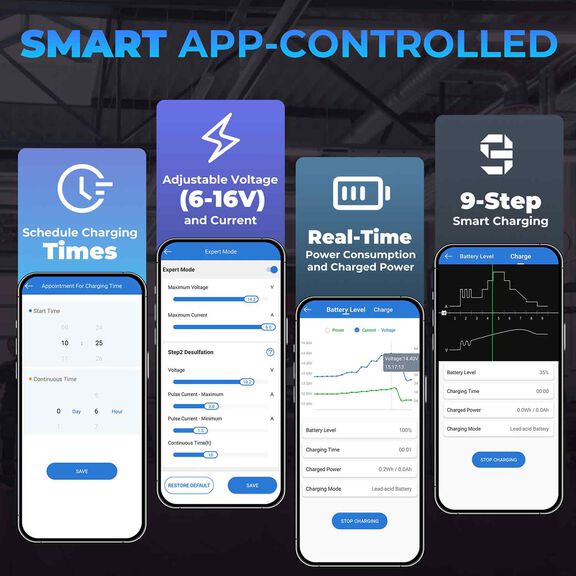 2-in-1 6A Battery Charger & Battery Tester with App image number 7