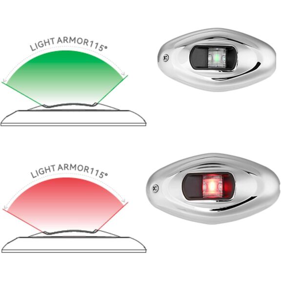 SEAFLO 02 Series LED Bow Navigation Light Combo 316 Stainless Steel 12V image number 1