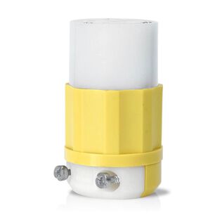 20 Amp 125 Volt Locking Connector, Industrial Grade, Grounding, Corrosion-Resistant, NEMA L5-20R, 2P, 3W