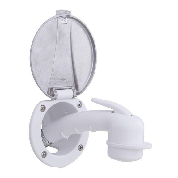 Recessed Shower Arctic White Cup with Stainless Steel Lid, Small Arctic White Sprayer, 10' White Rubber Hose image number 1