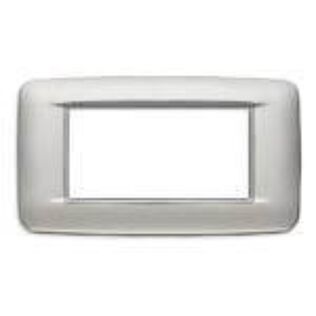Vimar Eikon 20684.N13 4-Module Round Cover Plate, Matt Silver