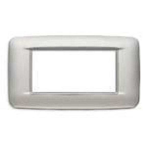 Vimar Eikon 20684.N13 4-Module Round Cover Plate, Matt Silver image number 0