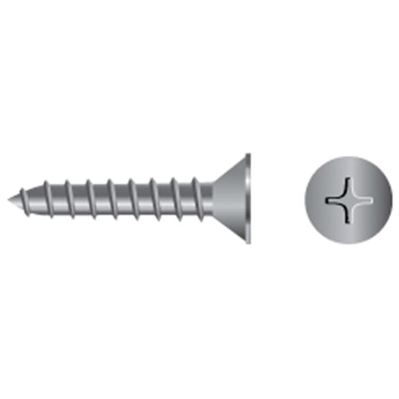 #10 X 1 3/4" Stainless Steel Phillips Flat-Head Tapping Screws, 50-Pack image number 0