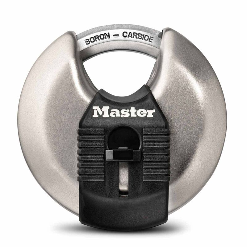 2 3/4" Wide Magnum Stainless Steel Discus Padlock with Shrouded Shackle image number null