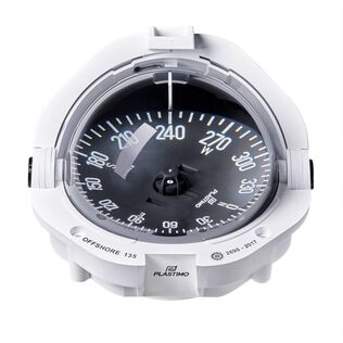 Offshore 135 Compass, White Case, Black Flat Card