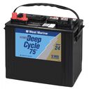 Group 24 Deep Cycle Marine Battery, 75 Amp Hours, 500 Cold Cranking Amps, 615 Marine Cranking Amps, 130 Reserve Minutes image number 0