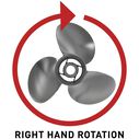 7.8" x 7" Quicksilver Black Diamond 3-Blade, RH, Aluminum Propeller image number 1