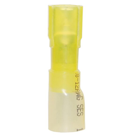 12-10 AWG Female Heat Shrink Disconnects, Yellow, 100-Pack image number 0