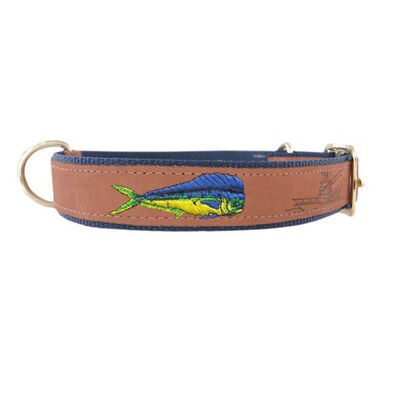 Dolphinfish Embroidered Dog Collar