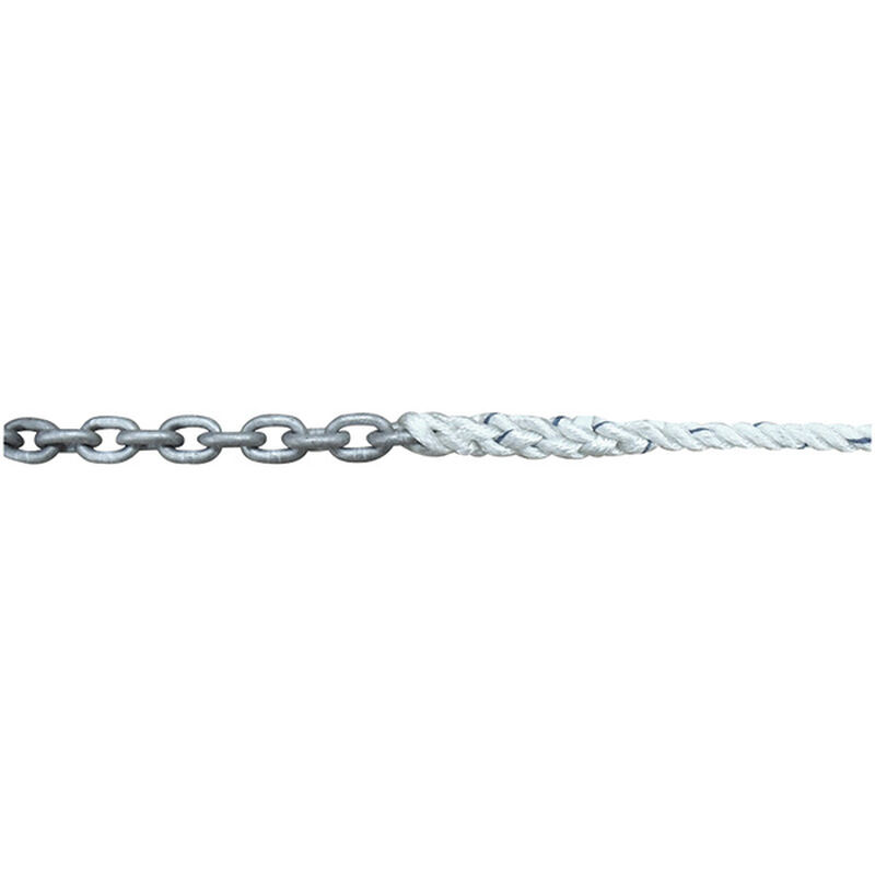 TITAN ThreeStrand Rope/Chain Anchor Rode, 1/4" x 20' Chain with 1/2" x 300' Line West Marine