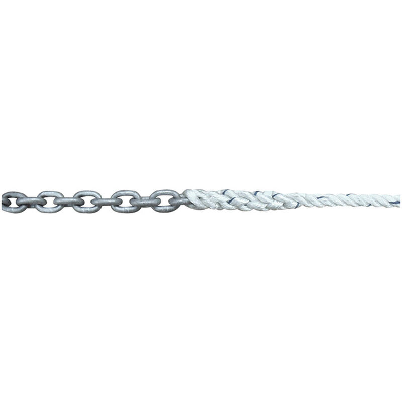 Three-Strand Rope/Chain Anchor Rode, 1/4" x 20' Chain with 1/2" x 300' Line image number 0