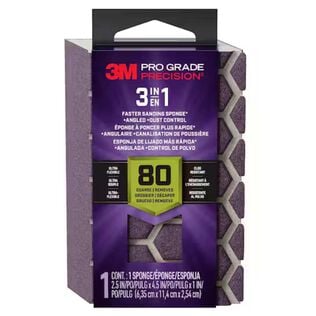 Pro Grade Precision&trade; Faster Sanding Sanding Block Sponge, 2.5 in x 4.5 in x 1 in, 60 grit, 12/case