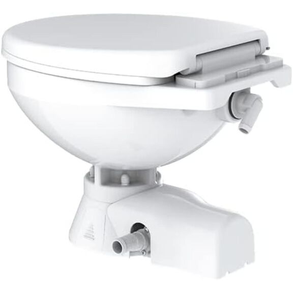 SEAFLO 12V Quiet Flush Electric Marine Toilet, Regular Size, Seawater Macerator, Soft Close Seat image number 4