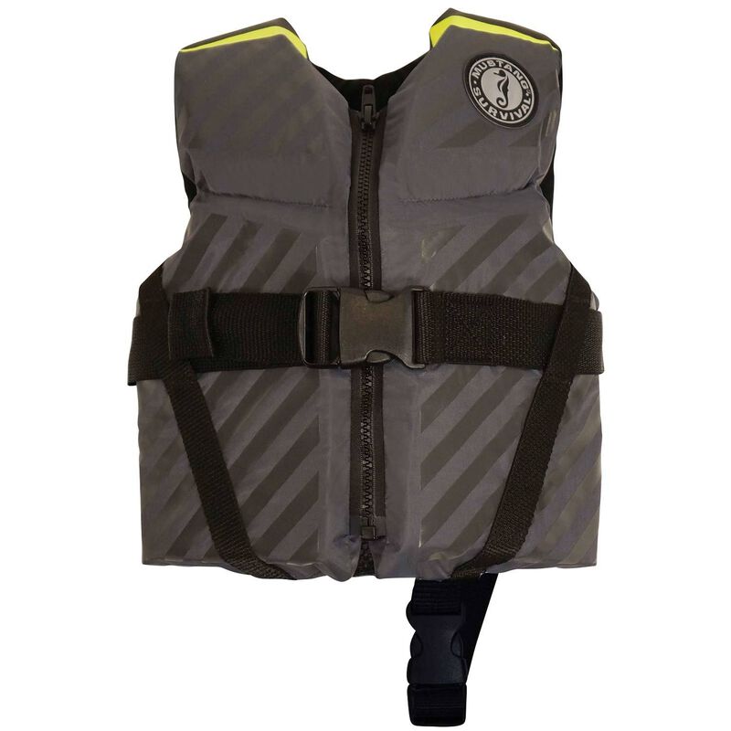 Lil’ Legends 70 Life Jacket, Youth 50-90lb., Gray/Fluorescent Green image number 0