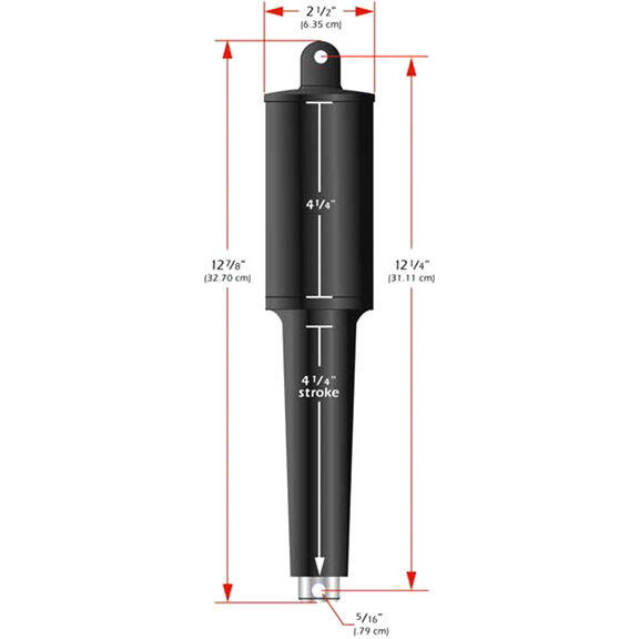 Replacement 102HD Actuator - 12 Volt - 5/16" Hardware image number 0