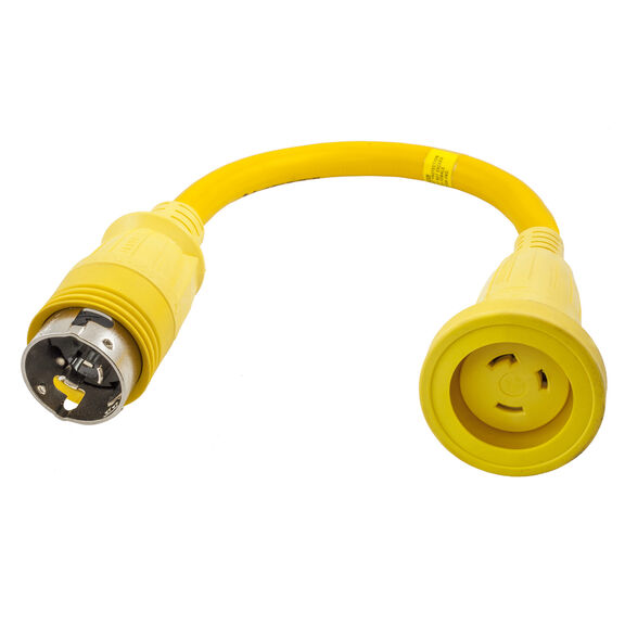 Hubbell Marine Adapter, Straight , 30A to 50A Straight  Blade, Yellow image number 0