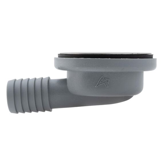 2" Drain, 95 Degree Floor Drain, Low Profile, 1" Hose Barb Brushed Finish image number 1