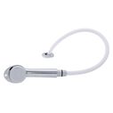 Deck-Mount Sprayer Large Chrome Sprayer, 6' White Rubber Hose, Ultra-Low Profile Holder image number 1