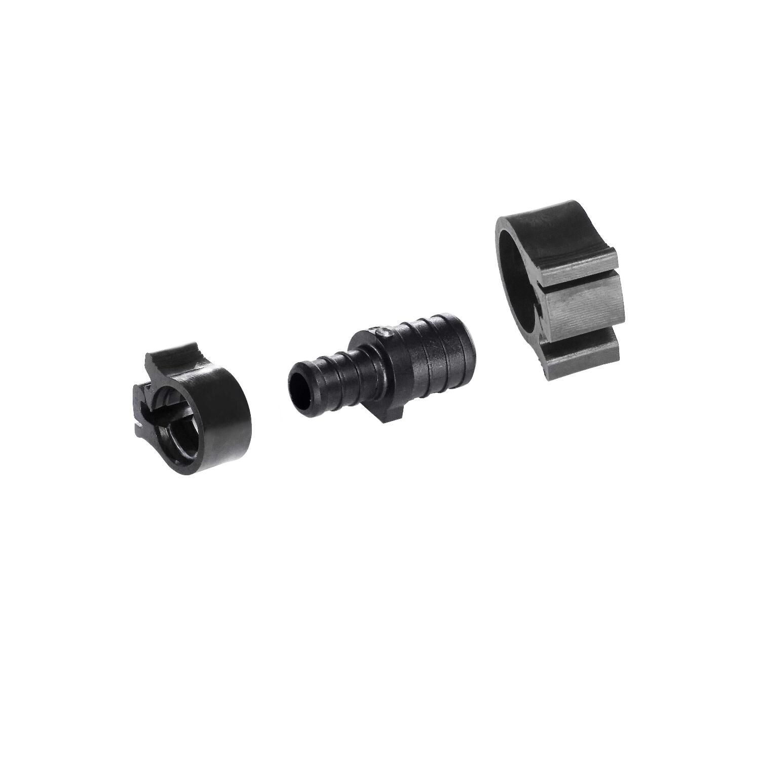 PEXlock Coupling 3/4" barb x 1/2" Barb reducing coupling