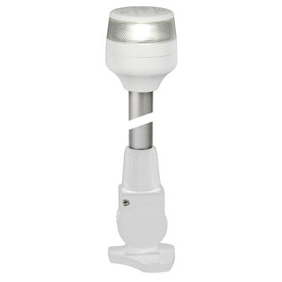 Base Mount Fold-Down LED All-Round Navigation Pole Light, White Housing, 40", 2 Nautical Miles Visibility