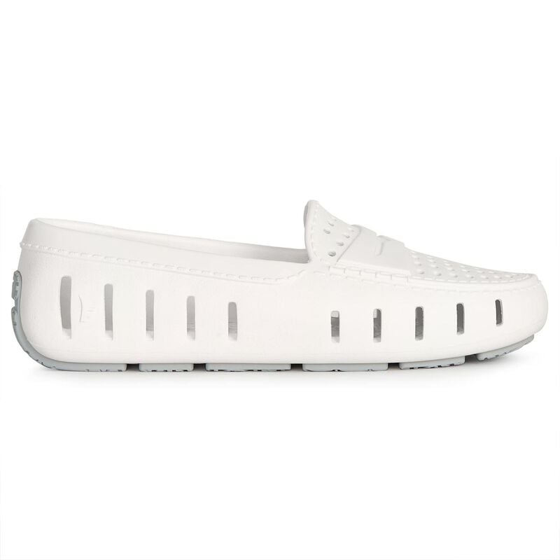 Floafers Women's Posh Driver Classic Shoes, in Bright White/Harbor Mist Grey, Size 11 | by West Marine
