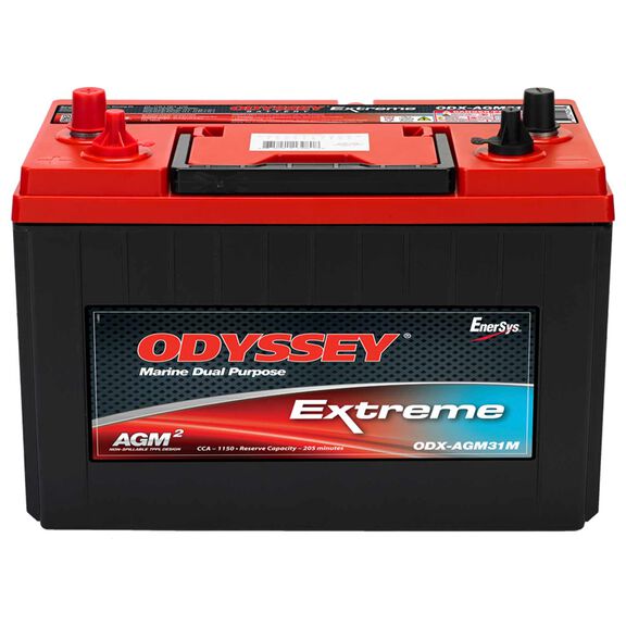 Odyssey Extreme Group 31 Dual Purpose Marine AGM Battery with Thin Plate Pure Lead Technology, 103 Amp Hours, 1150 Cold Cranking Amps, 1370 Marine Cranking Amps, 220 Reserve Minutes image number 1