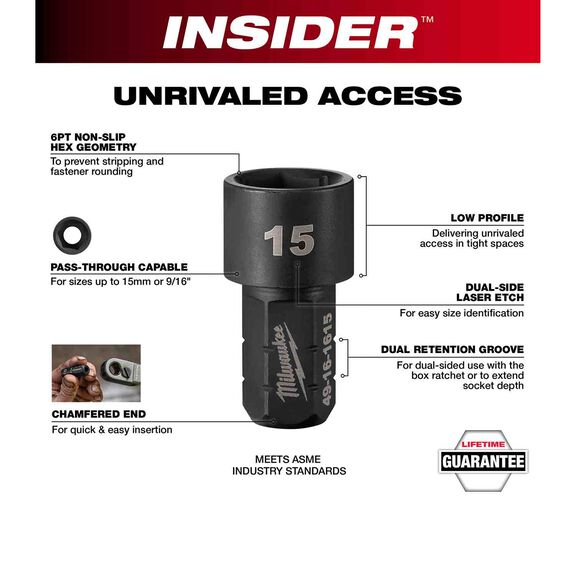 INSIDER&trade; Box Ratchet Socket 6 Point 15mm image number 1