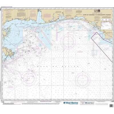 Maptech® NOAA Recreational Waterproof Chart-Cape St. George to Mississippi Passes, 11360