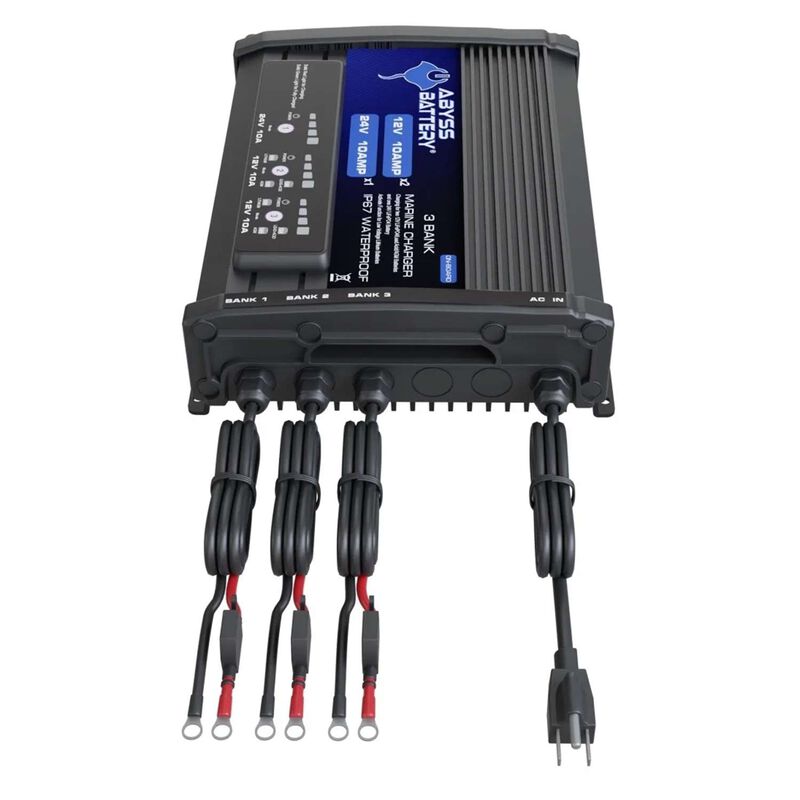Abyss Battery ABYSS 3 Bank 12/24V On-Board Lithium Marine Battery Charger | by West Marine