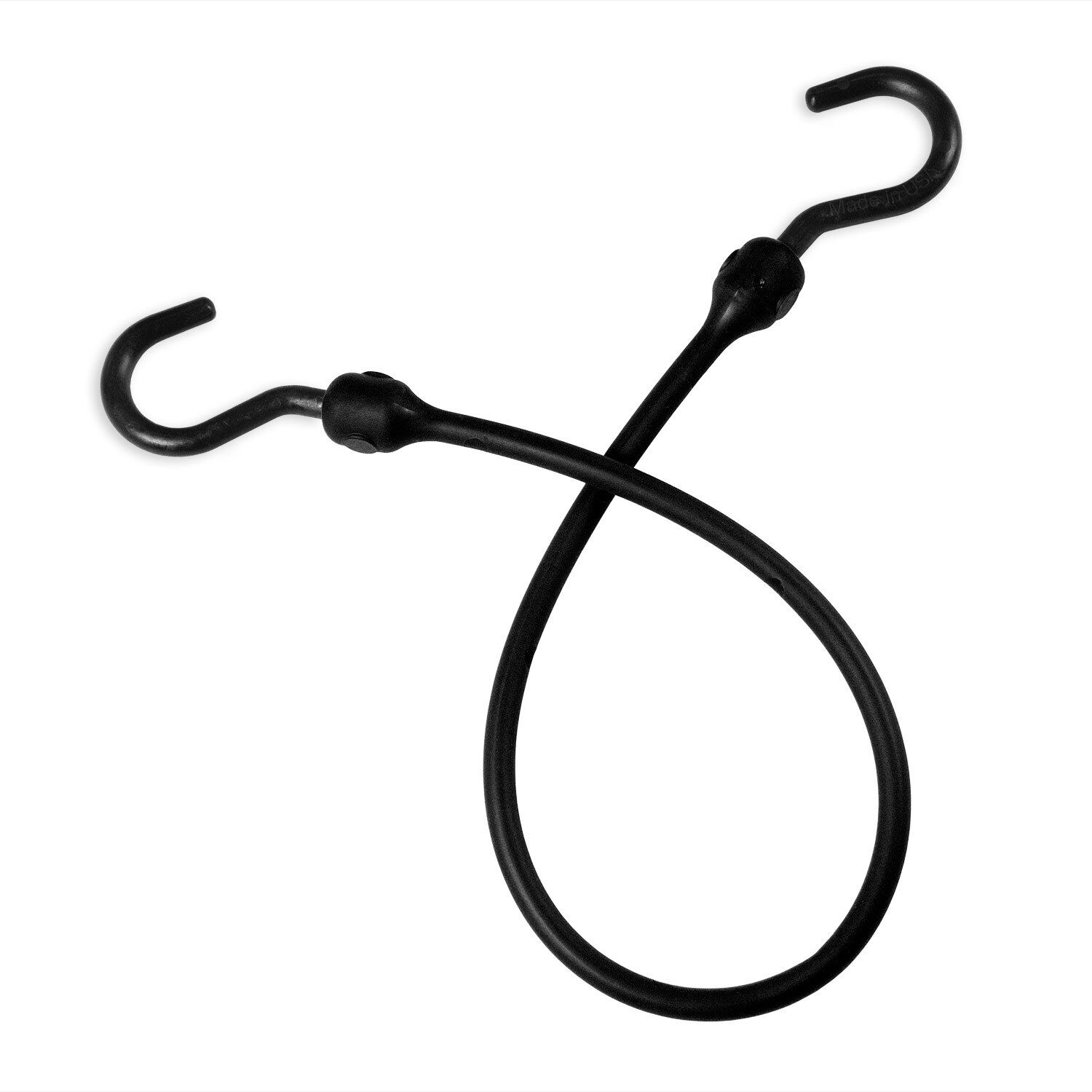 12" Replacement Polyurethane Bungee Cord w/ Over-Molded Nylon Hooks 4 Pack Black 