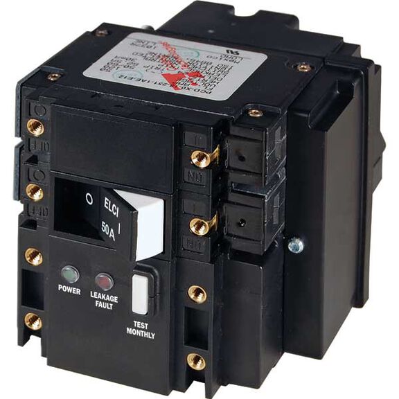 C-Series ELCI Main Circuit Breaker, Double Pole, 120V AC, 50A image number 0