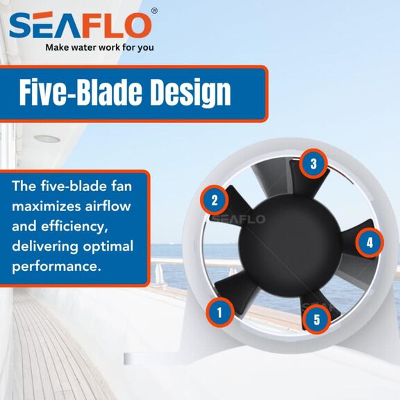 SEAFLO In-Line Blower, 12V 145 CFM 3" Marine Ventilation Fan image number 3