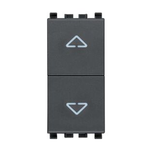 Vimar Eikon 2P 10AX 2-Way Switch with Directional Arrows and Central OFF, Grey