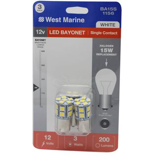 Single Contact Bayonet BA15S-1156 LED Bulbs, 200 Max Lumens, 3-Pack