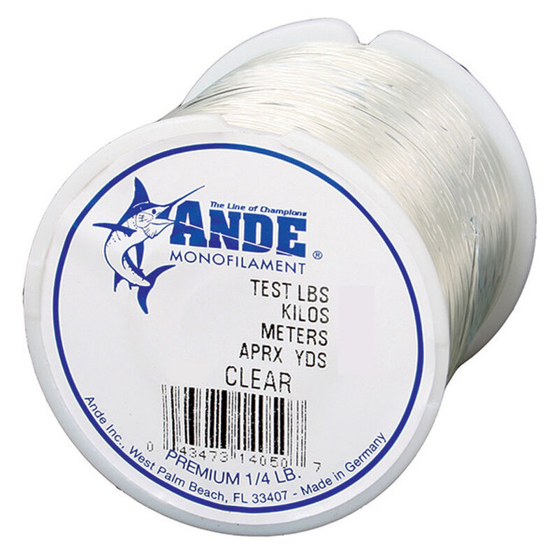 ANDE Premium Mono Line 1/4Lb Spool, Clear, 8Lb, 1575Yds