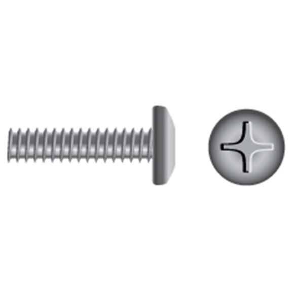 10-32 X 1 1/4" Stainless Steel Phillips Pan-Head Fine Thread Machine Screws, 100-Pack image number 0