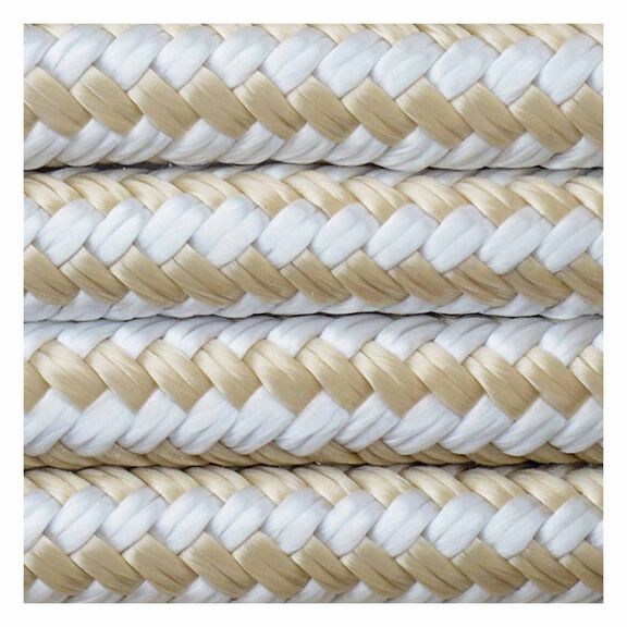 1/2" x 25' Dock Line, Premium Double Braid, Gold / White image number 0