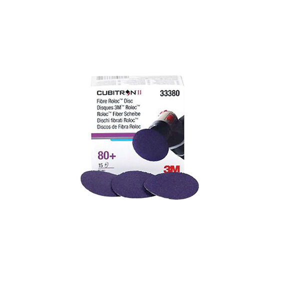 Cubitron&trade; II Roloc&trade; Discs, Grit: 80, Diameter: 2", Color: Purple, Standard Pack: Box, Quantity/Box: 15 image number 0