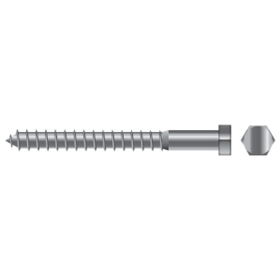 5/16" X 3 1/2" Stainless Steel Socket Lag Screws, 10-Pack image number 0